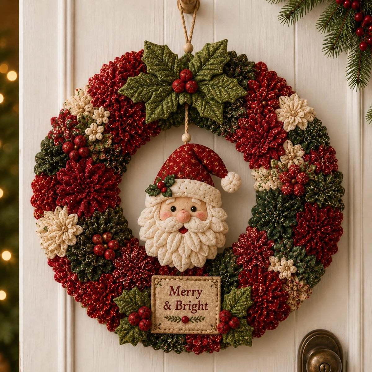 49% Off Last Day - BUY 3 GET 1 FREE🔥🎄 3D Fabric Poke Wreath DIY Kit With Tutorial & Guide Included