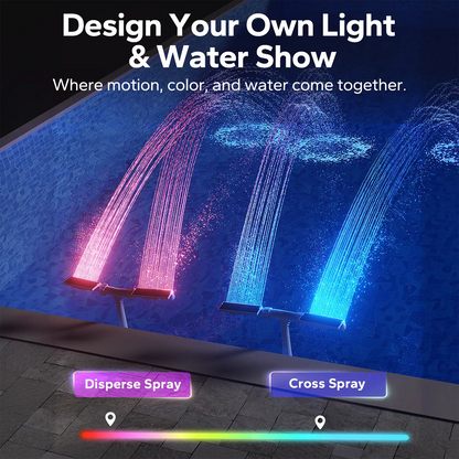 Solar Pool Fountain with Auto-Sensing Lights & Remote Control | Dual Spray Adjustable Sprinkler for Above/Inground Pools