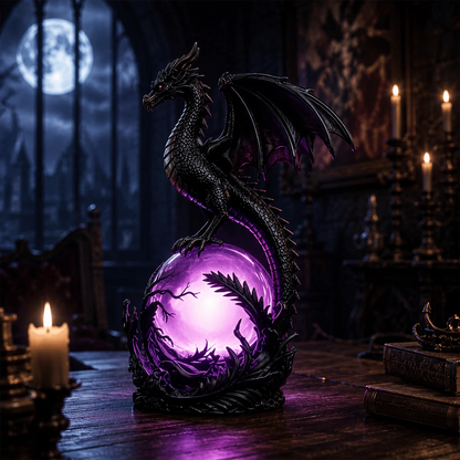 🔮🐉Gothic Dragon LED Crystal Ball Lamp for Dark Aesthetic Decor✨