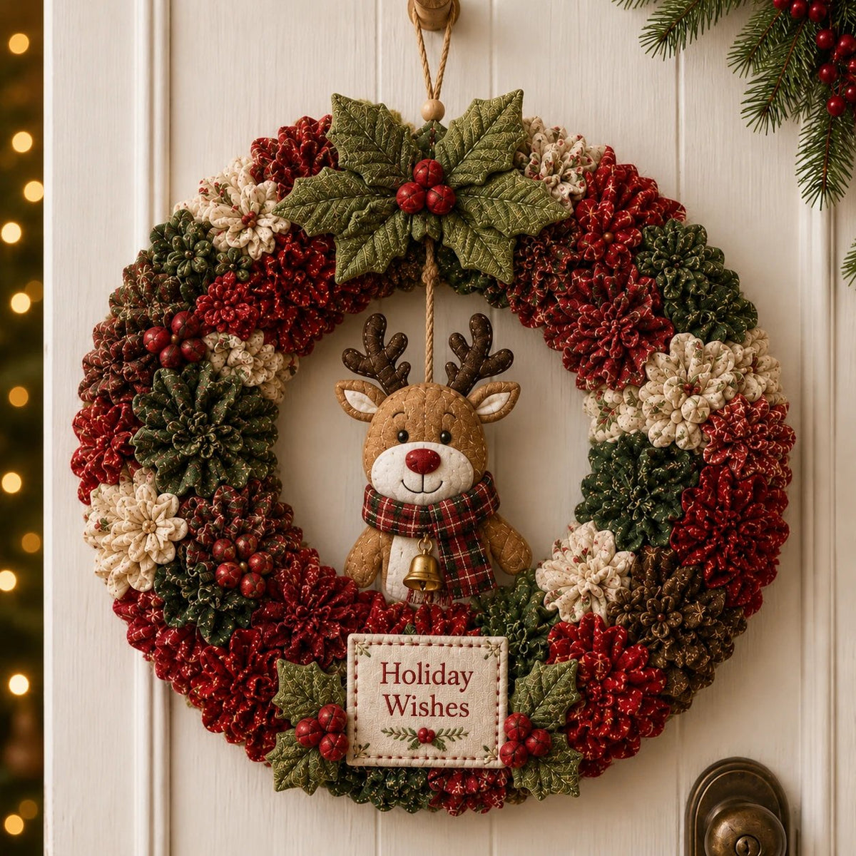 49% Off Last Day - BUY 3 GET 1 FREE🔥🎄 3D Fabric Poke Wreath DIY Kit With Tutorial & Guide Included
