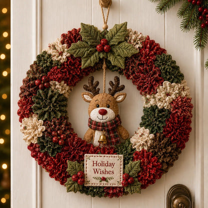 49% Off Last Day - BUY 3 GET 1 FREE🔥🎄 3D Fabric Poke Wreath DIY Kit With Tutorial & Guide Included