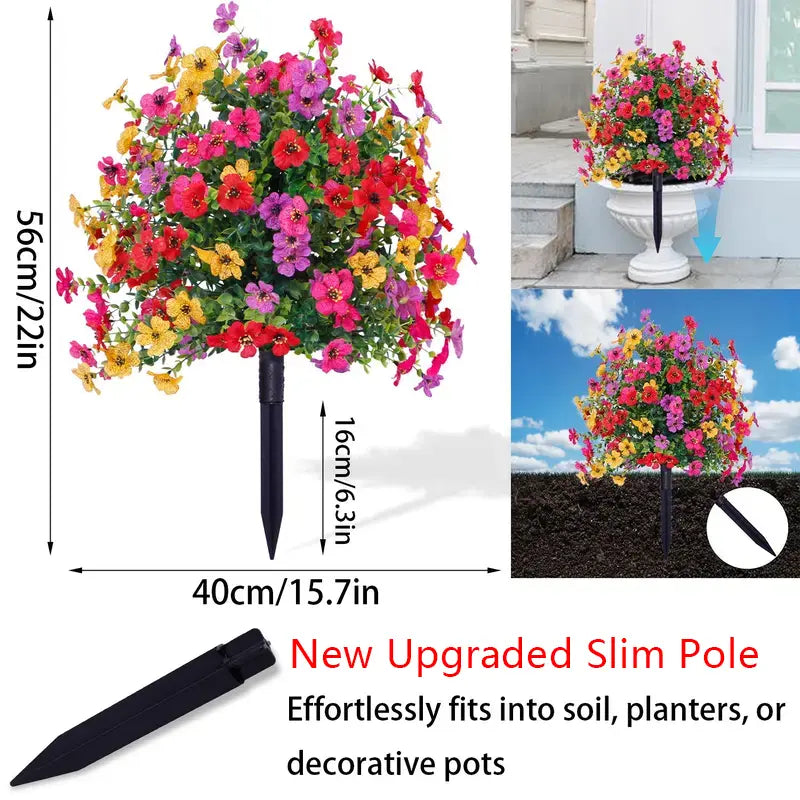 Artificial Eucalyptus and Violet Ground-Insert Floral Decoration