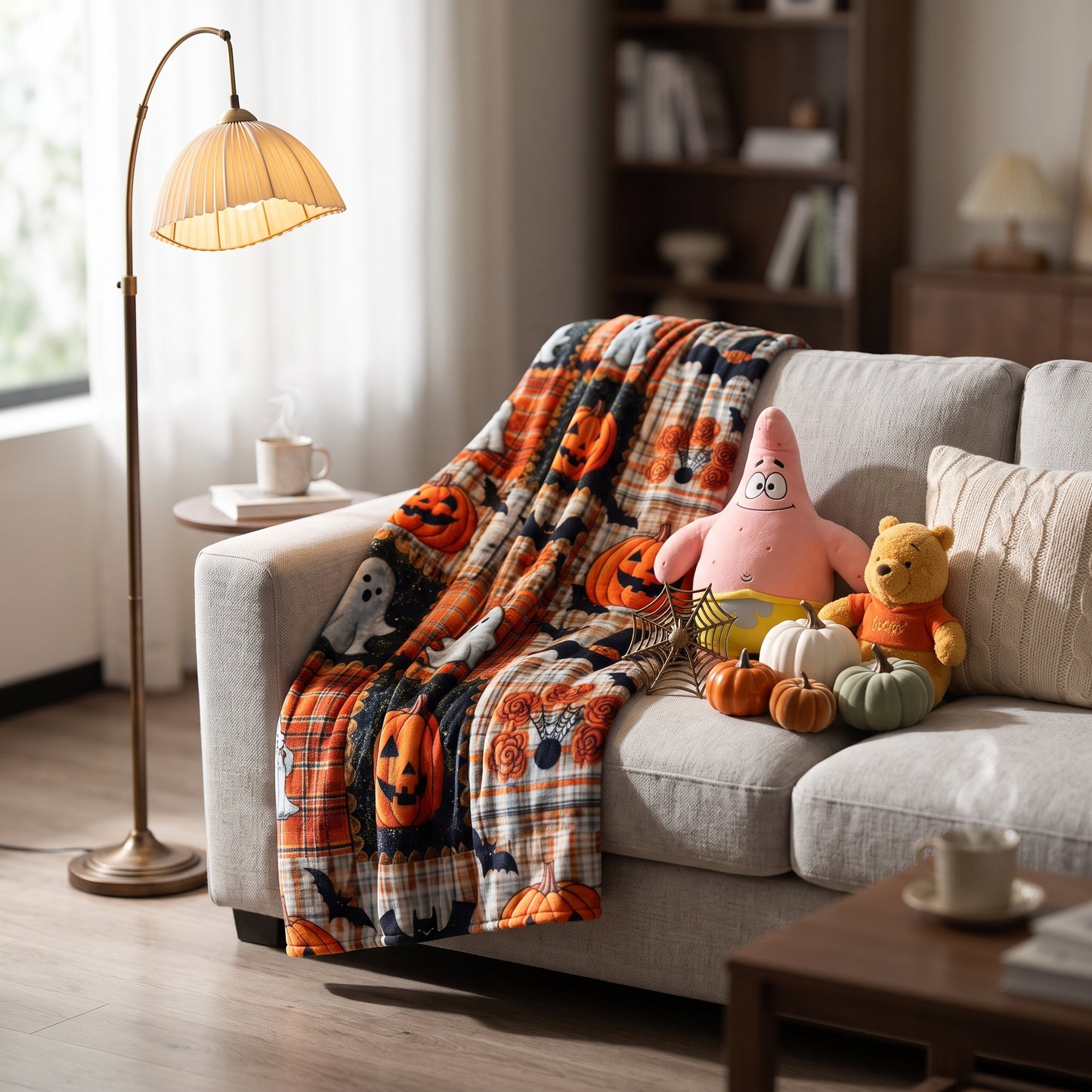 🎃Vintage Patchwork Halloween Quilt | Spooky Cute Autumn Bed Blanket👻