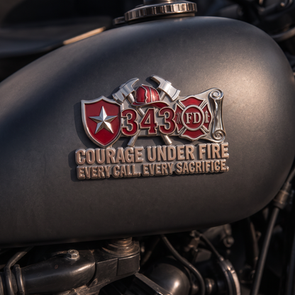 Firefighter Courage Under Fire 3D Car Sticker | Premium Metal Badge Style Decal