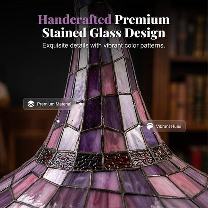 Enchanted stained-glass witch lamp