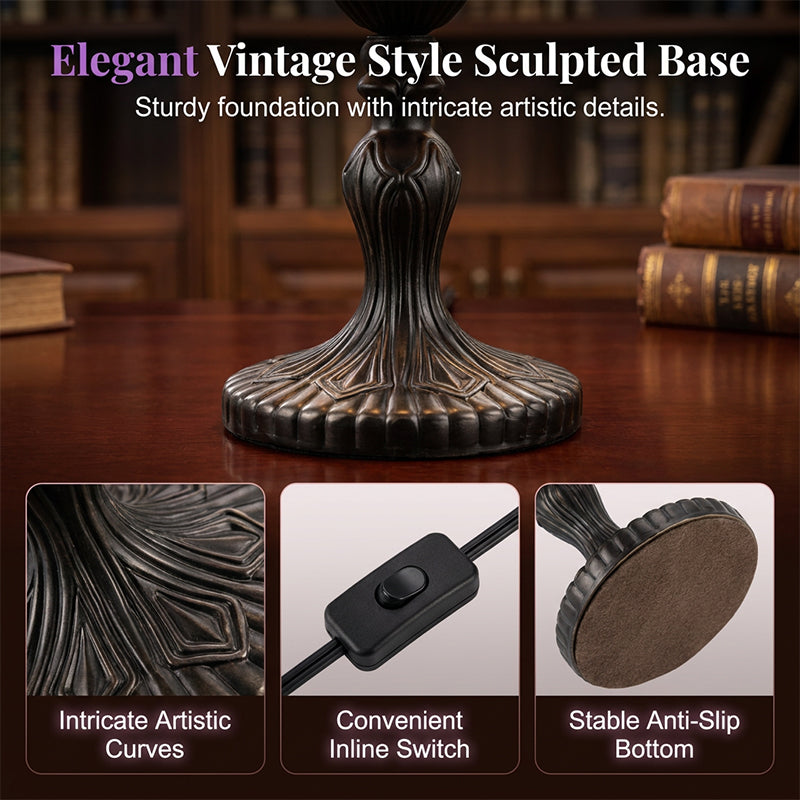 Enchanted stained-glass witch lamp