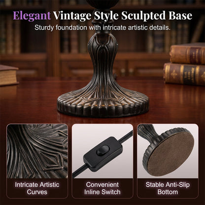 Enchanted stained-glass witch lamp