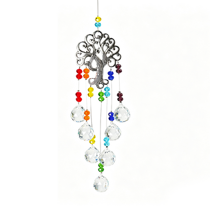 🌳 50% DE RÉDUCTION ☀️ Pendentif attrape-soleil cristal arbre de vie – Fines facettes, reflets lumineux & design symbolique – Parfait pour la décoration intérieure, le jardin ou en cadeau – apporte lumière et sérénité ✨🏡🕊️