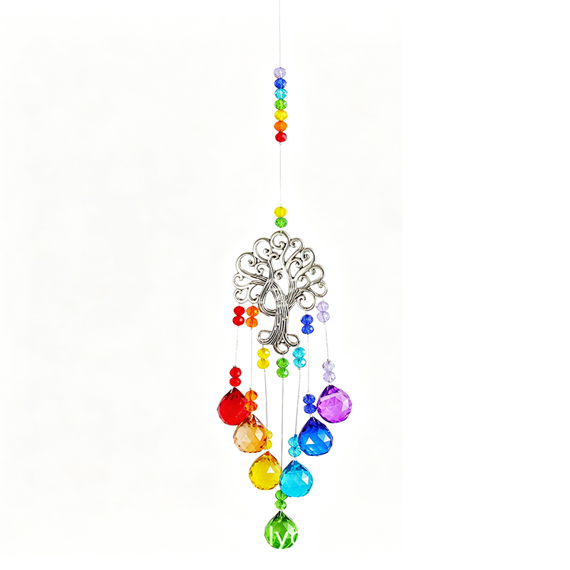 🌳 50% DE RÉDUCTION ☀️ Pendentif attrape-soleil cristal arbre de vie – Fines facettes, reflets lumineux & design symbolique – Parfait pour la décoration intérieure, le jardin ou en cadeau – apporte lumière et sérénité ✨🏡🕊️