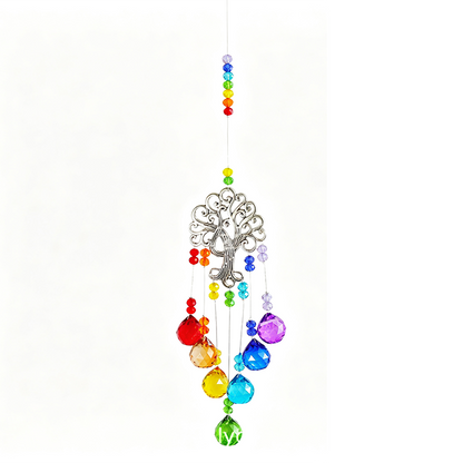 🌳 50% DE RÉDUCTION ☀️ Pendentif attrape-soleil cristal arbre de vie – Fines facettes, reflets lumineux & design symbolique – Parfait pour la décoration intérieure, le jardin ou en cadeau – apporte lumière et sérénité ✨🏡🕊️